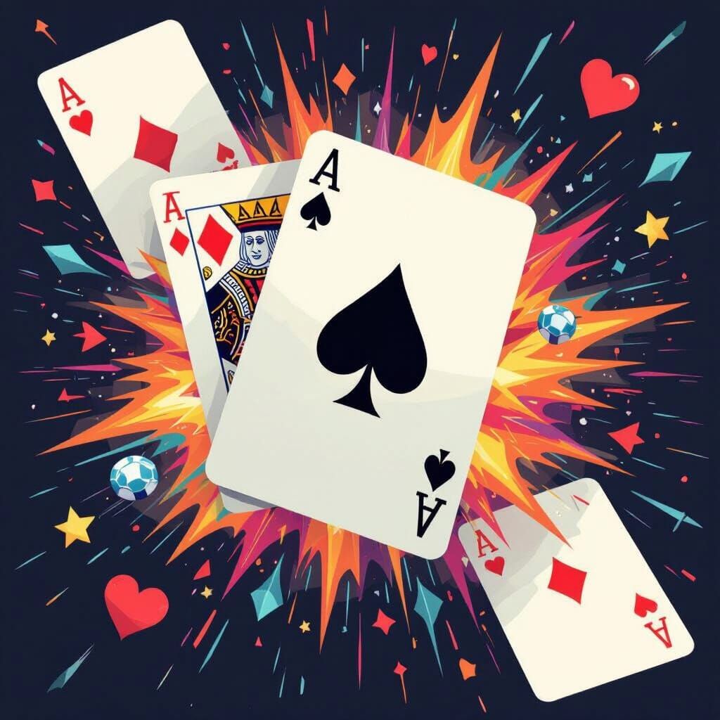 Ace of Spades in Digital Card Explosion
