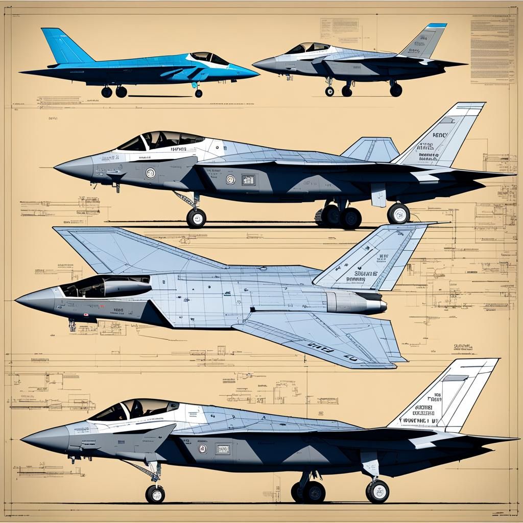 F-35 and Su-57 Hybrid Jet Blueprint