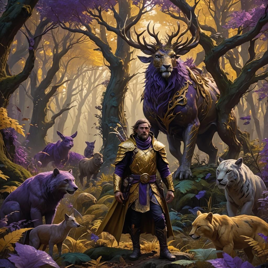 Elfish Man in Golden Forest Concept Art