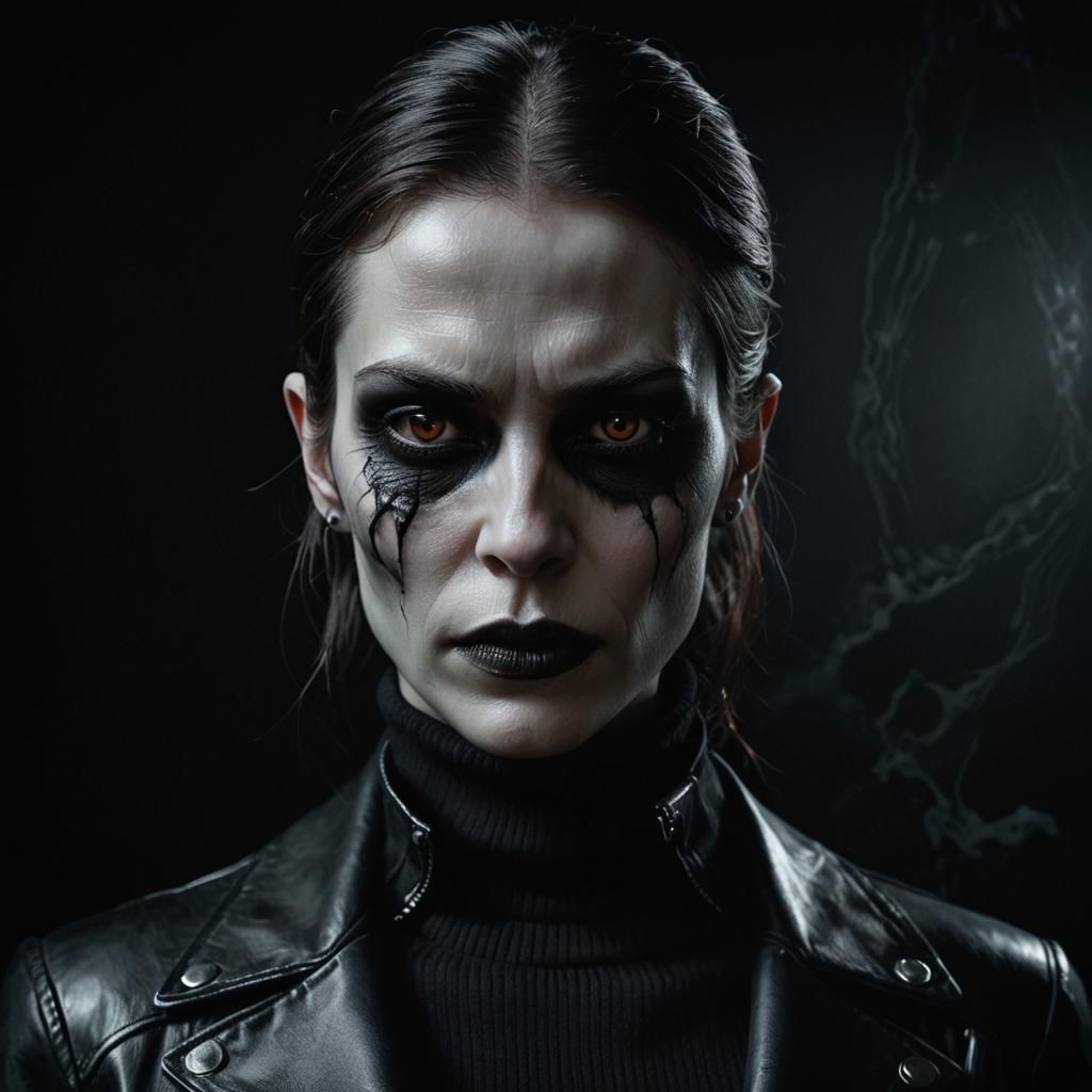 Eerie Undead Vampire Woman Portrait in Dark Fantasy