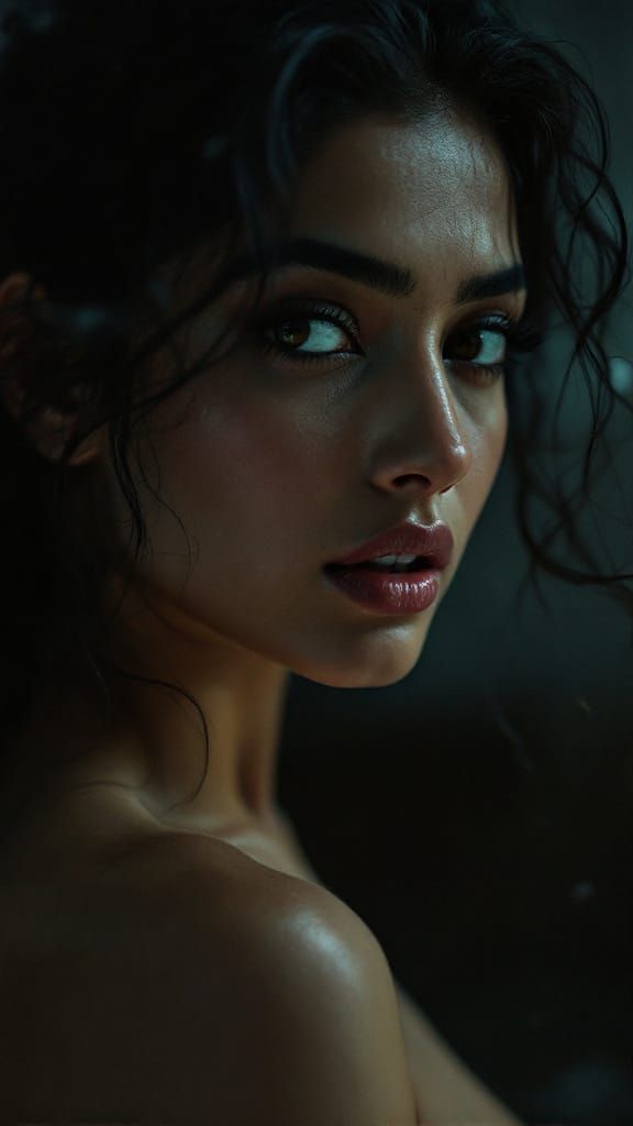 Hyperrealistic Portrait of Pooja Hegde in Cinematic Style