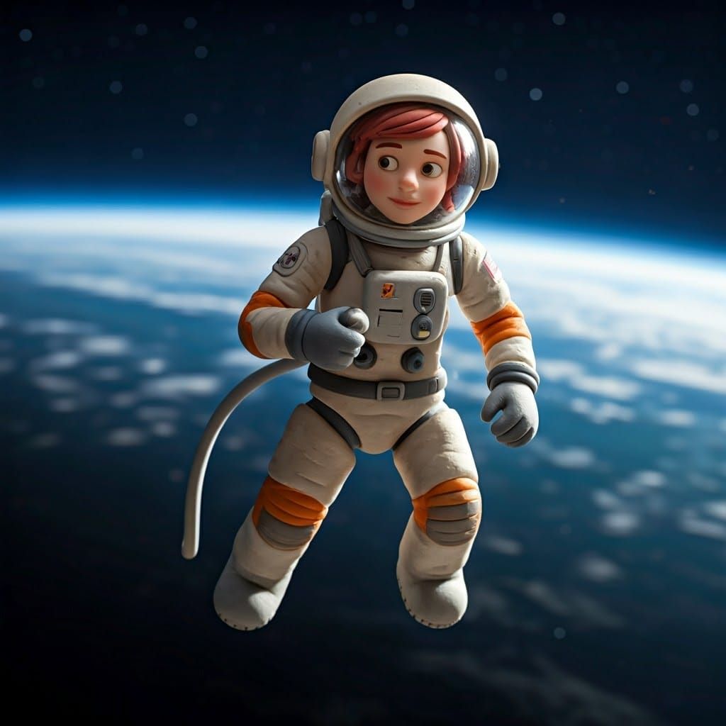 Earthbound Heroine in Zero Gravity