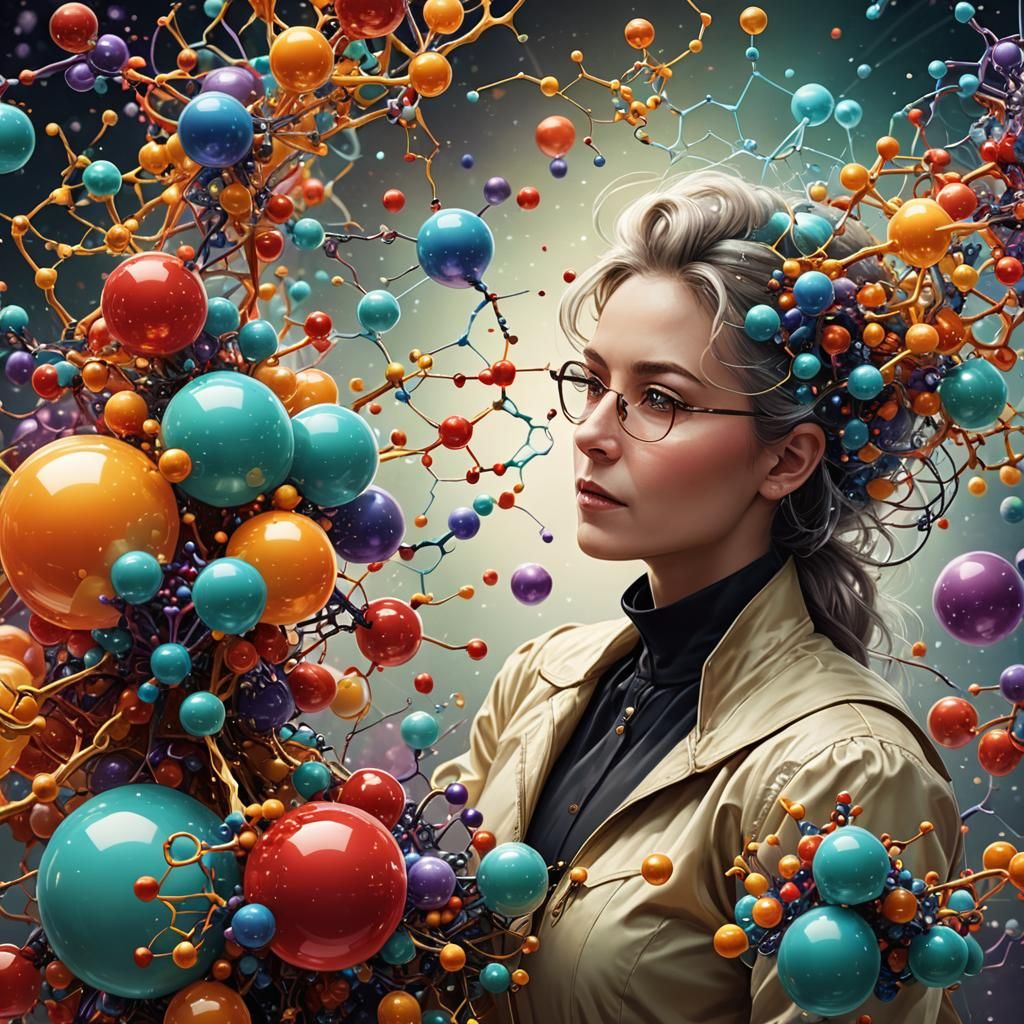 Abstract Molecular Structures in Vibrant Colors