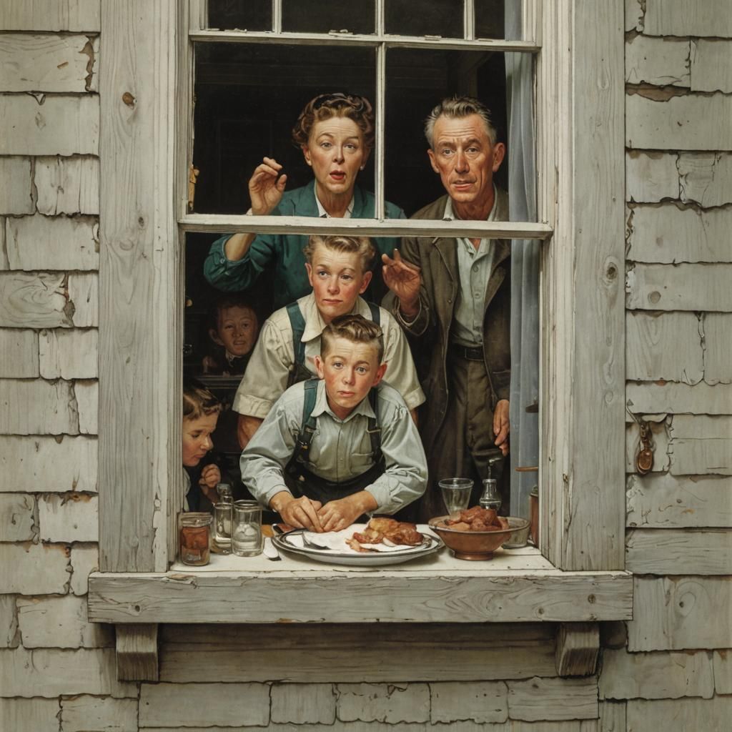 Family Blessing at Dinner, Rockwell Style