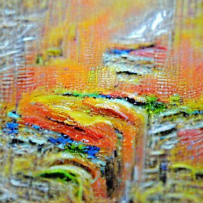 Abstract Neo-Impressionist Oil Painting in Expressionist Sty...