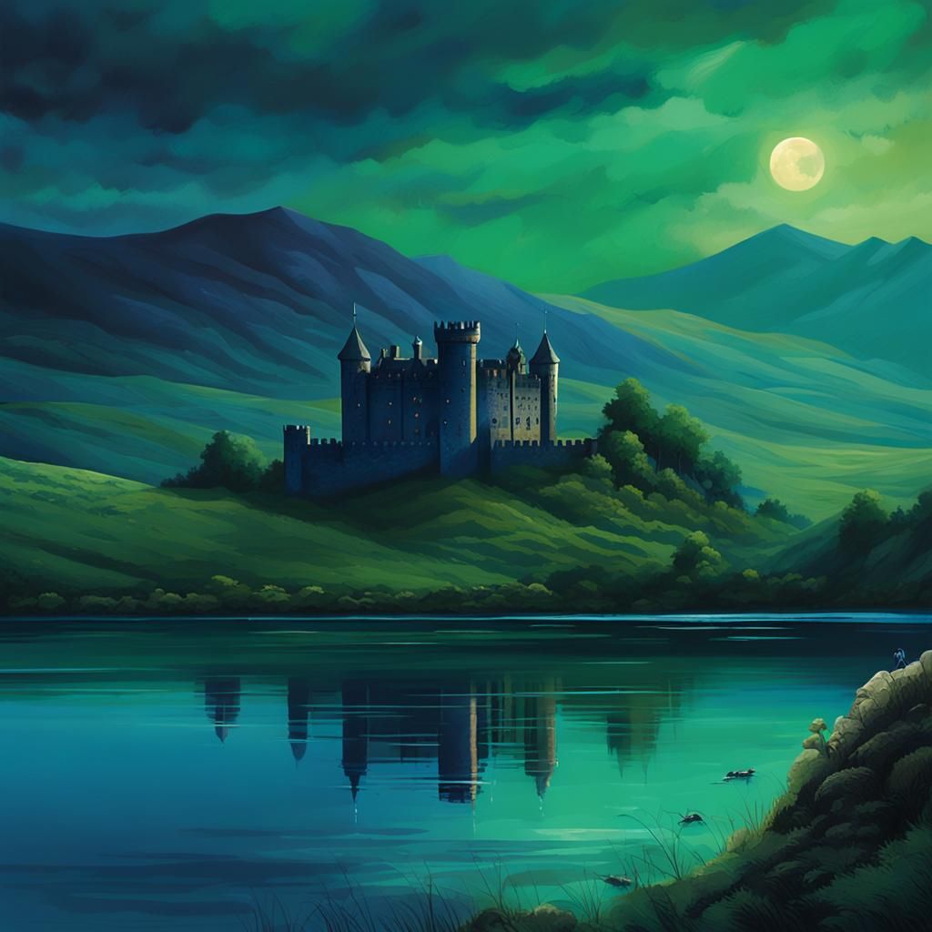Beithir in a Loch at Night