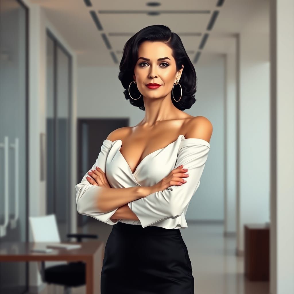 Confident Woman in a Modern Office Setting