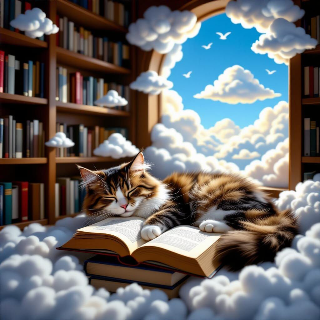 Dream Library: Purring Books and Cloud Shelves