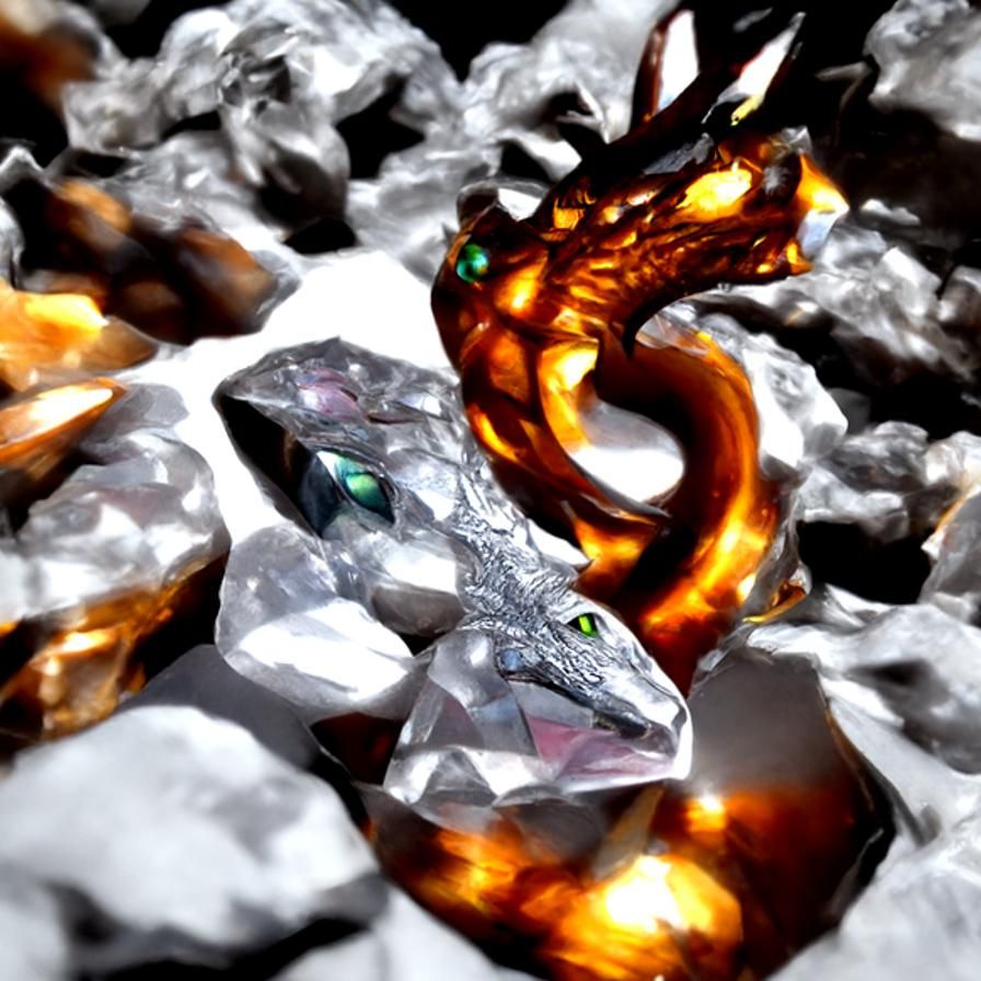 Crystal Dragons in Ethereal Gemstone Fantasy