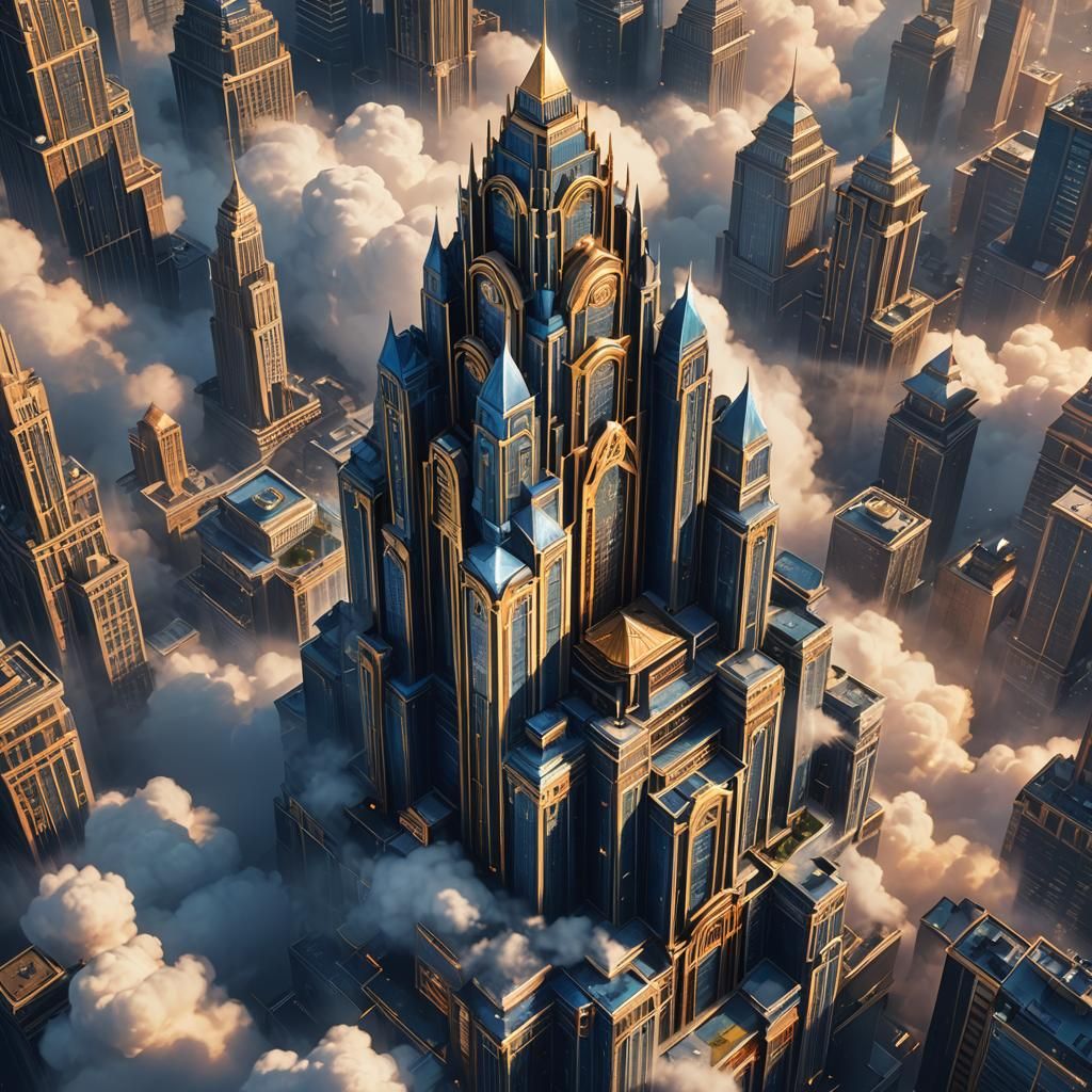Art Deco Skyscraper Fantasy Concept Art