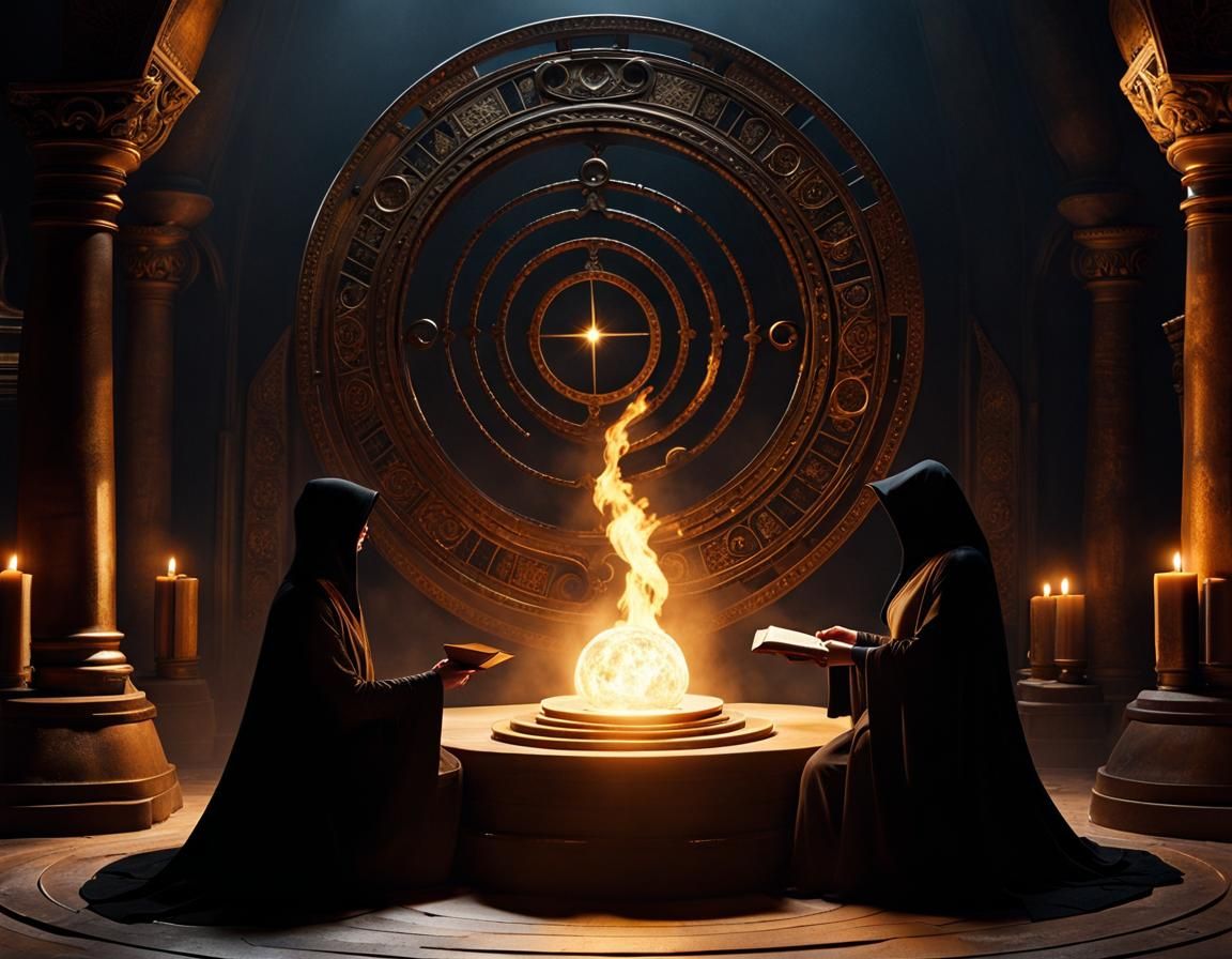 Mysterious Magic Ritual with Eerie Glow