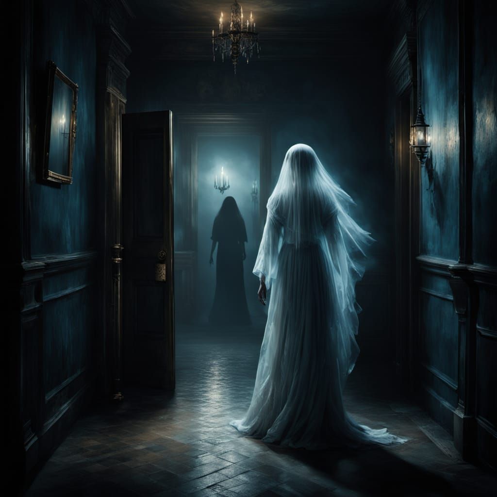 A Haunting Chiaroscuro Study in Dark Fantasy