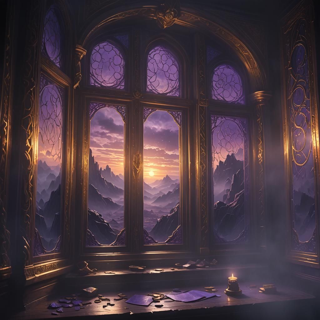 Ethereal Window to Dark Void: Fantasy Matte Painting