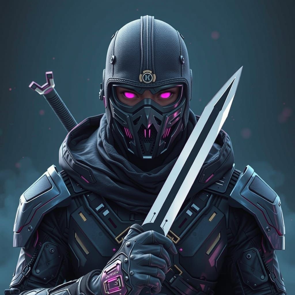 Cyberpunk Vigilante in Futuristic Armor, 3D Anime Art