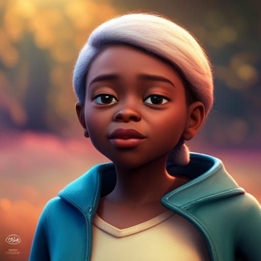 Vibrant 3D Render of African American Character