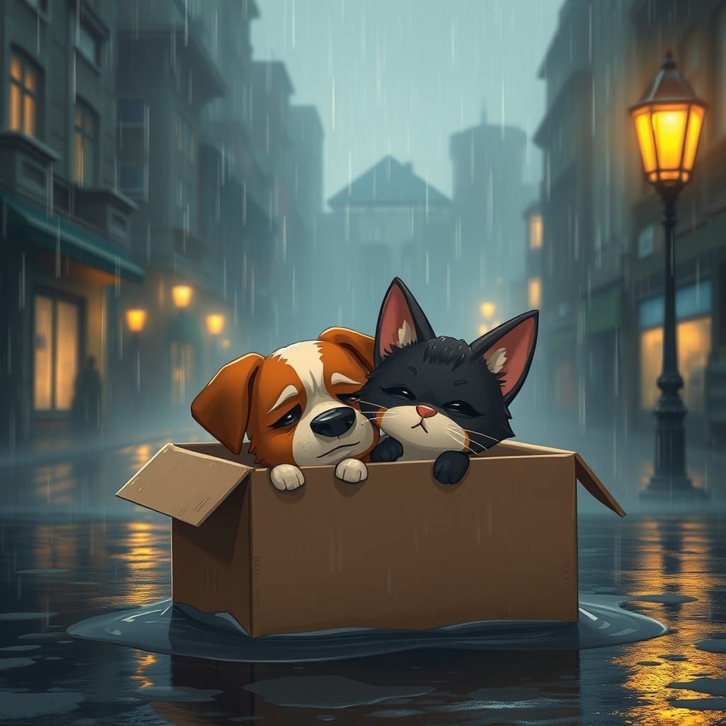 Lonely Friends in a Rainy City
