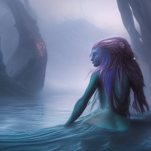 Fox Siren Hybrid Baby: Fantasy Concept Art