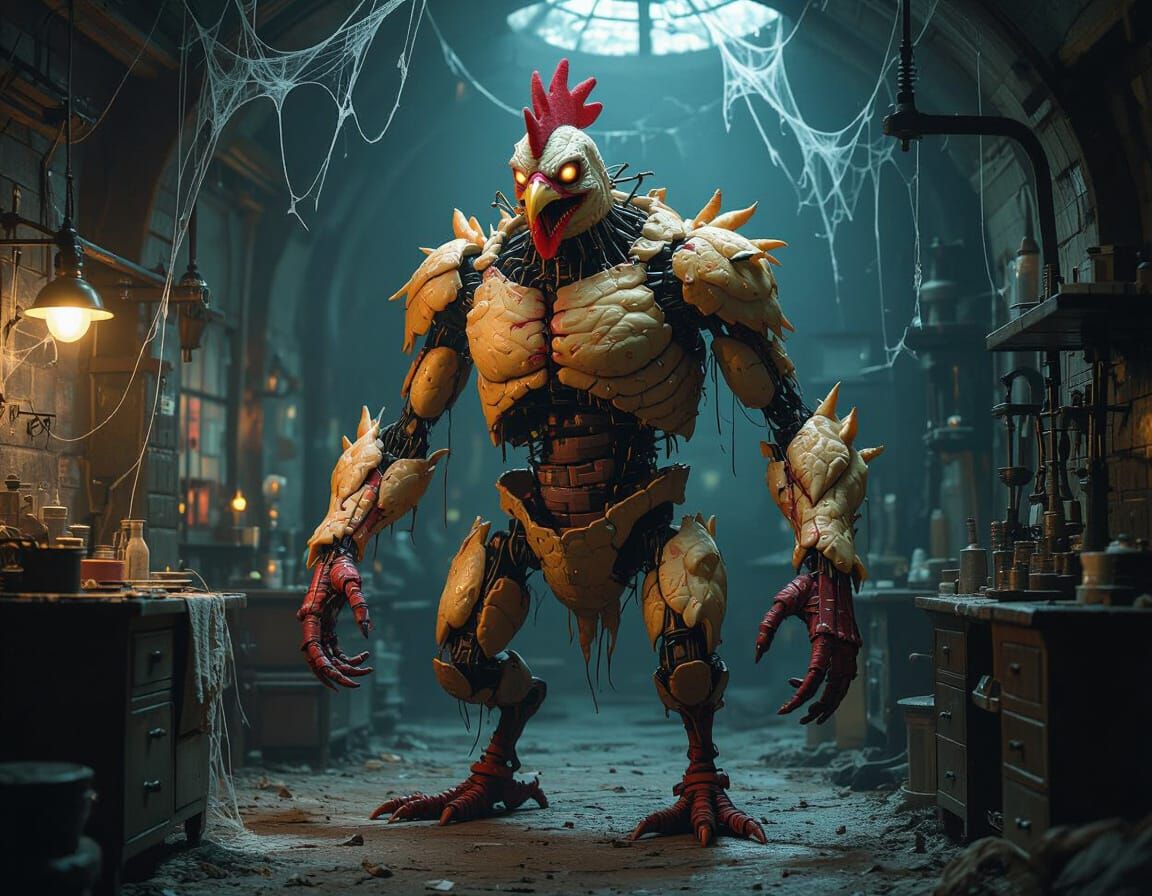 Chicken Part Monster in Gothic Lab