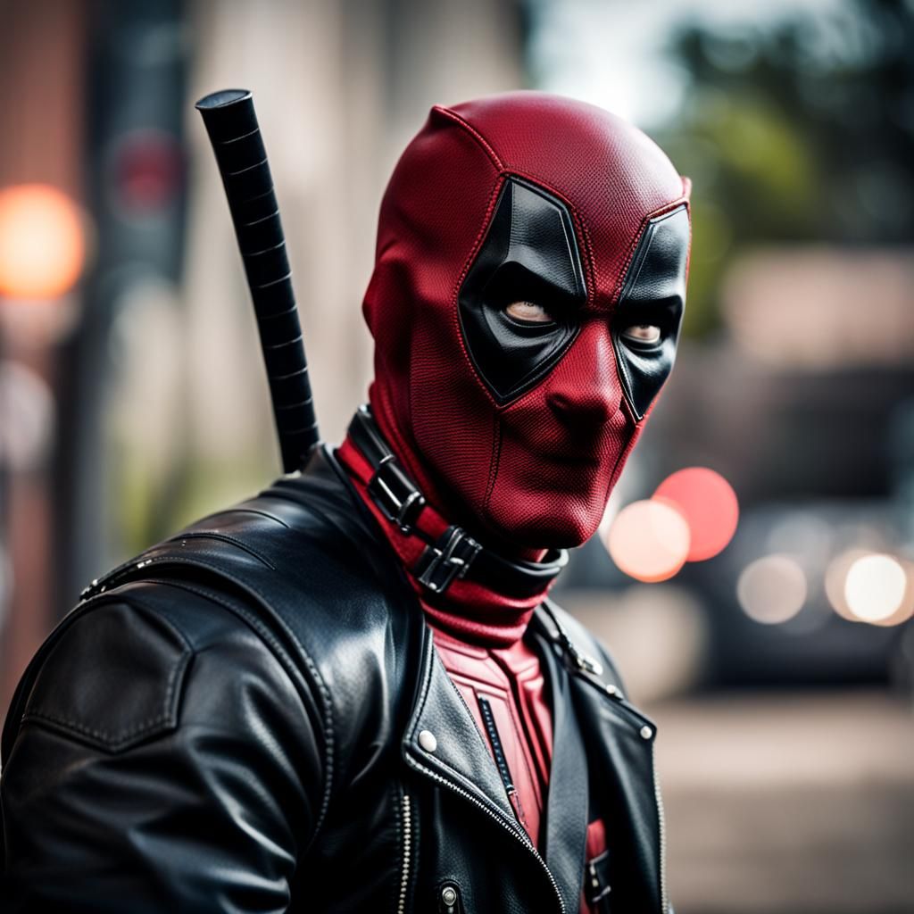 Deadpool as a Punk Rocker: Sharp Focus Photo