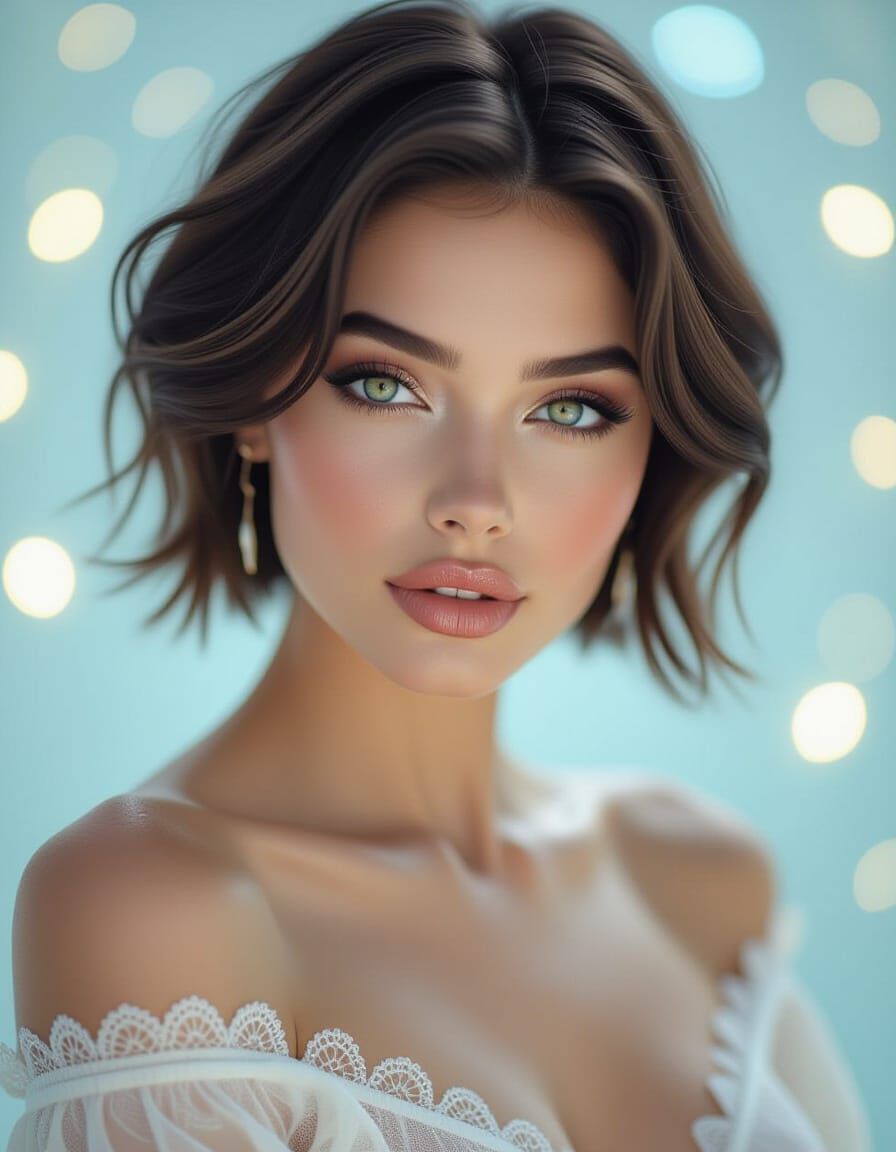 Stunning Woman with Smoldering Eyes in Ethereal Light