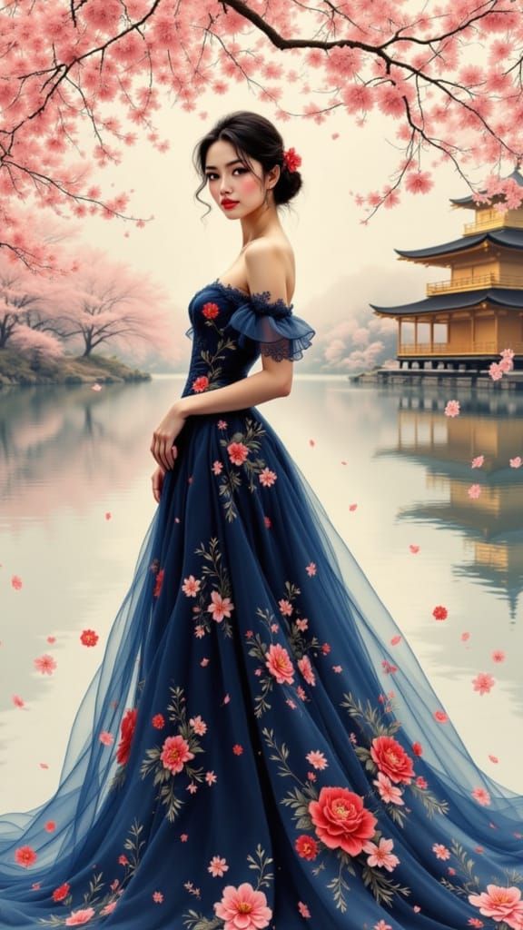 A Young Woman in Luminous Bloom, a Dreamlike Portrait