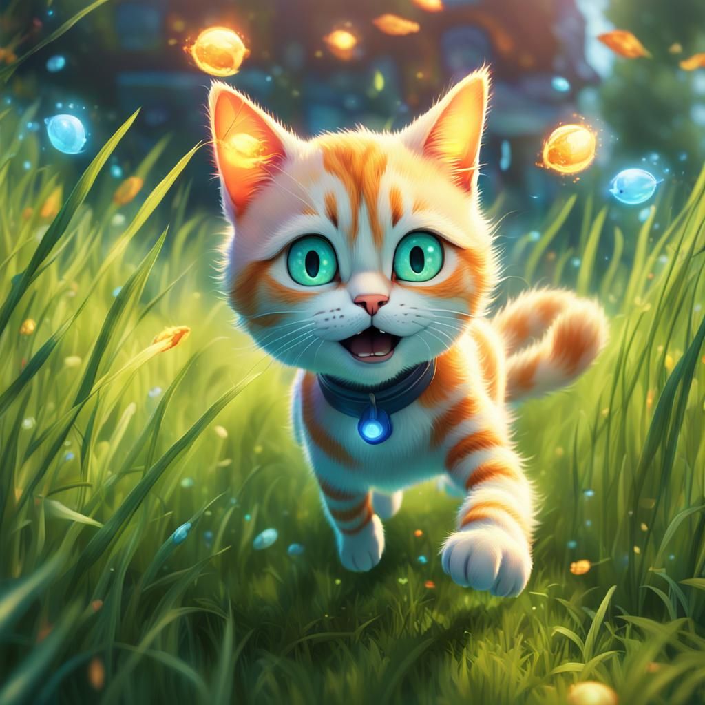 Radiant Cat Avatar in 3D Digital Art