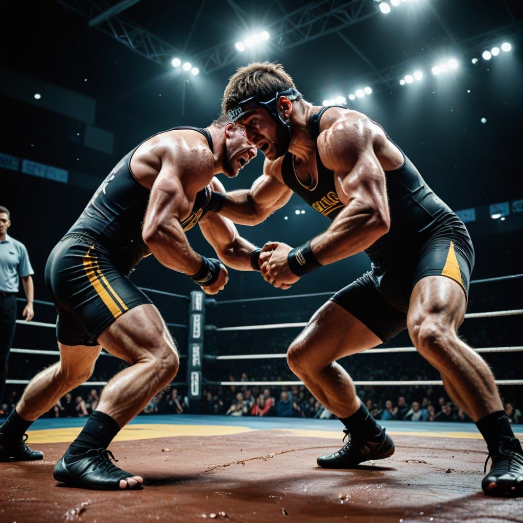 Wrestler Body Slam in Dynamic Sports Photography