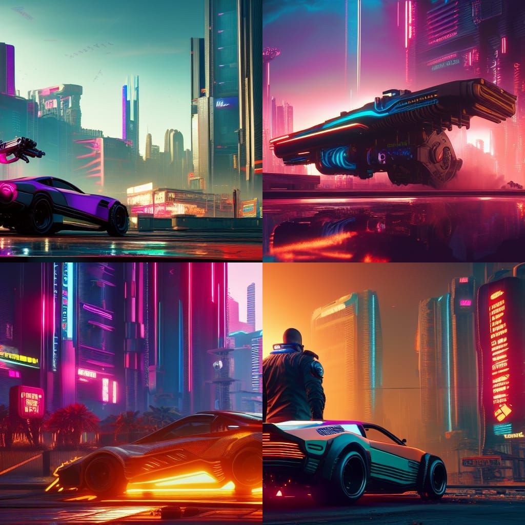 Cyberpunk Cityscape in Detailed Matte Painting