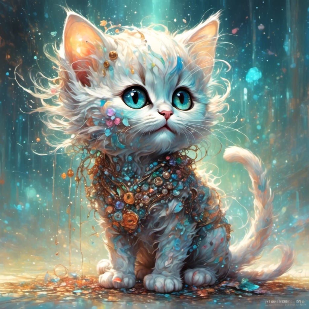 Ethereal Ghost Kitten Portrait