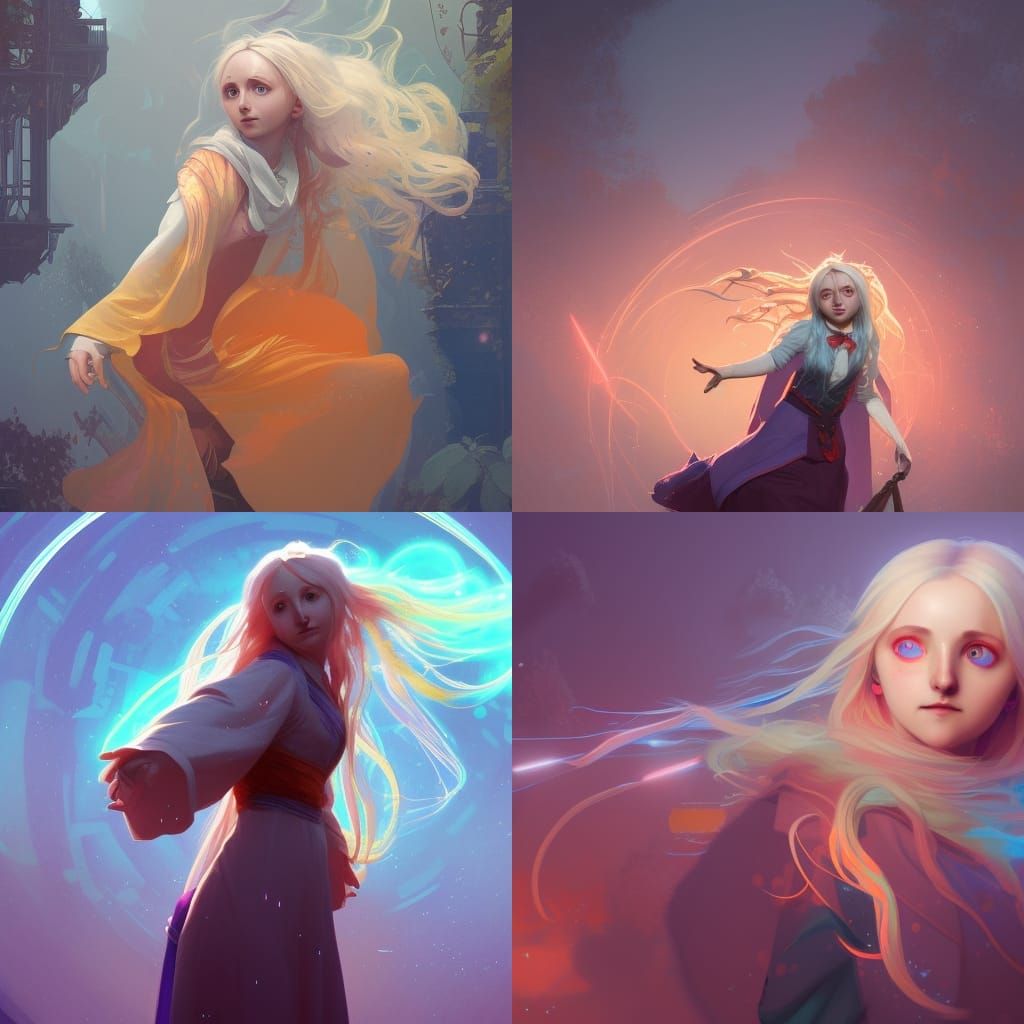 Luna Lovegood Concept Art in Orange and Teal