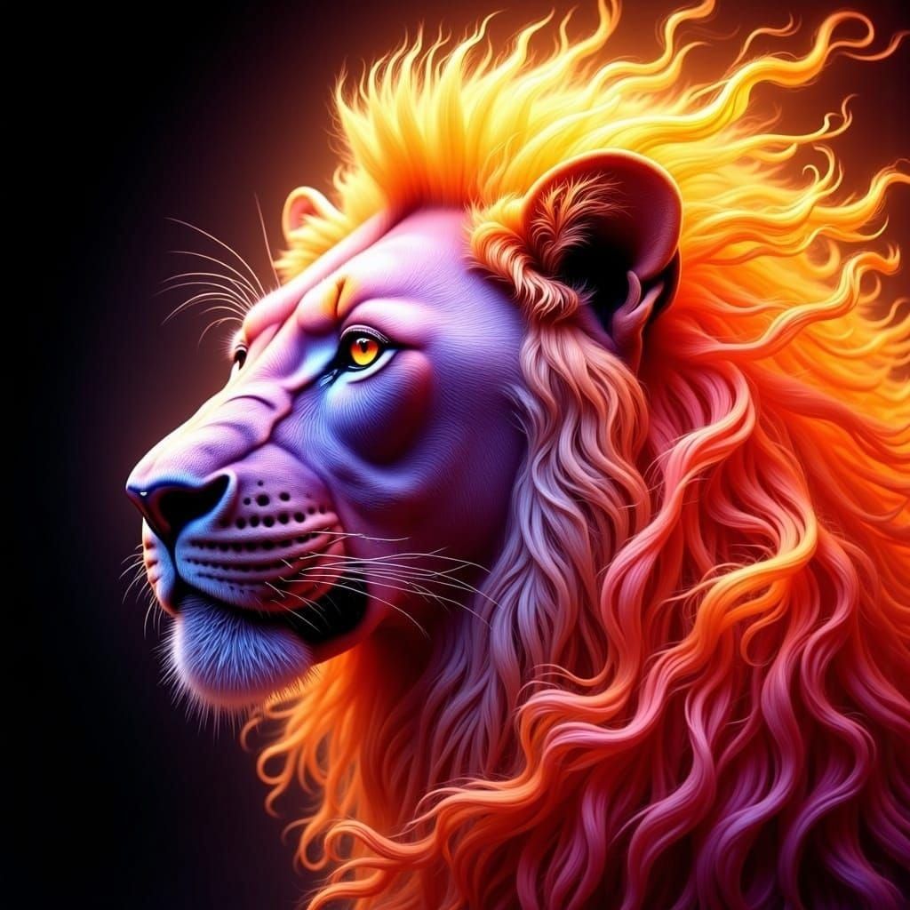 Flaming Lion: A Fiery Composition