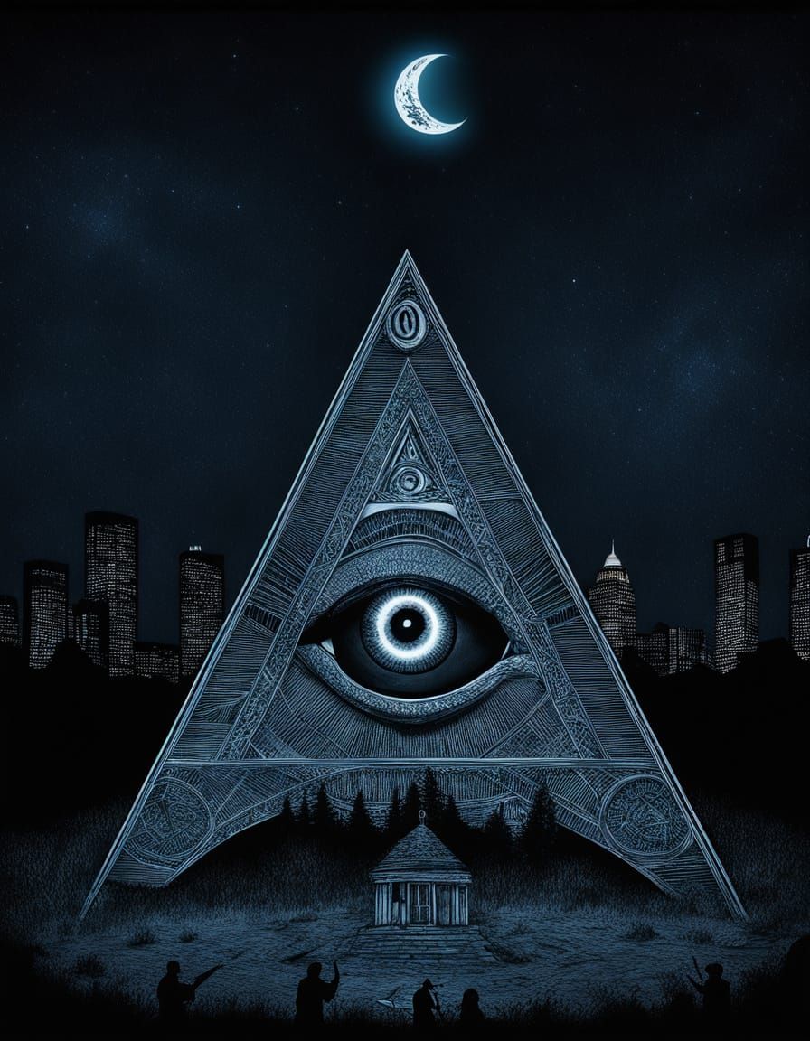 Illuminati Night Fight: Digital Illustration