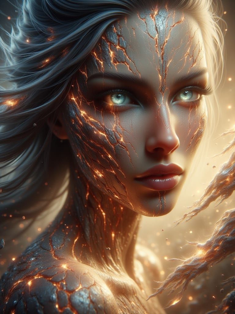 Ethereal Feminine Portrait with Celestial Glow