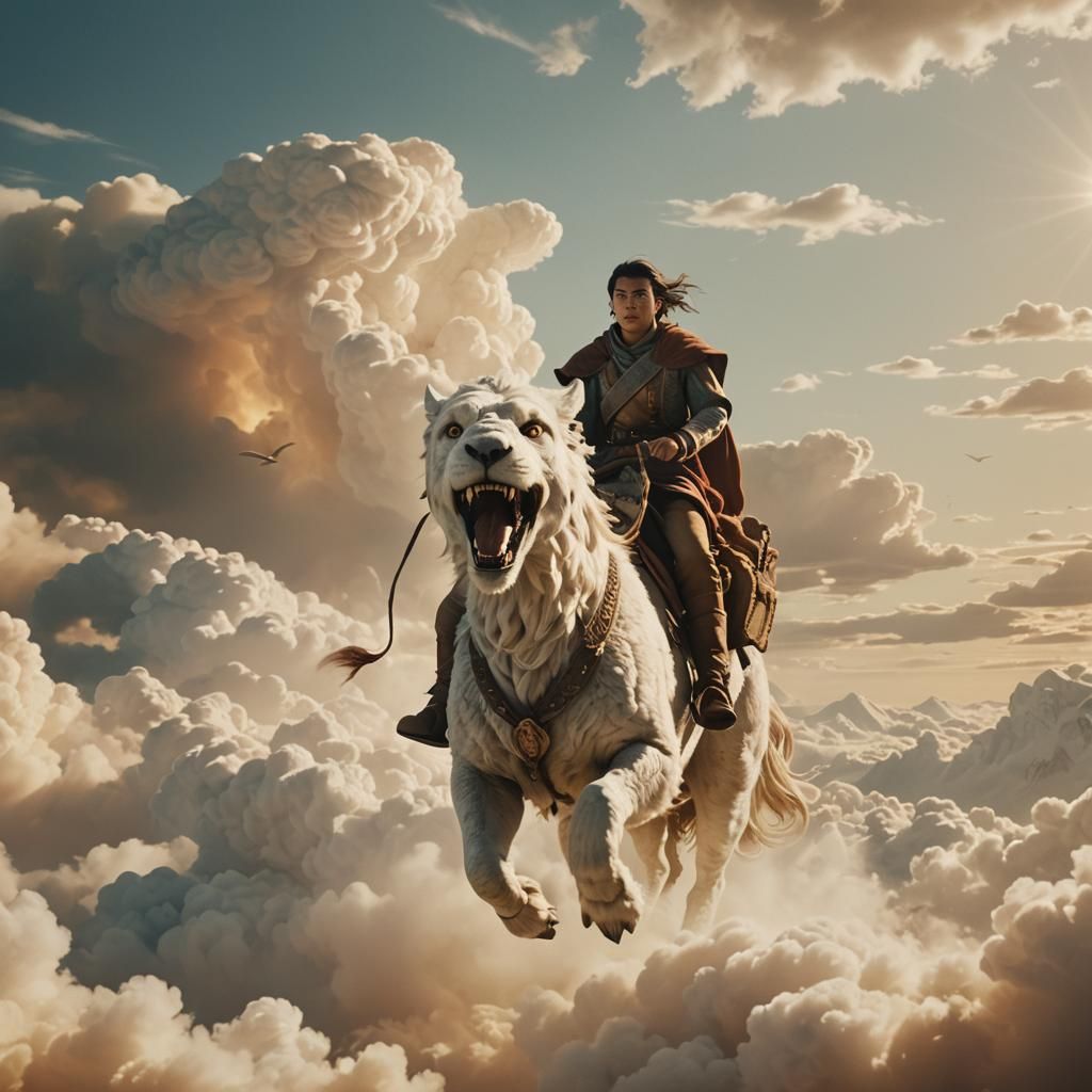 Atreyu and Falkor in Golden Light