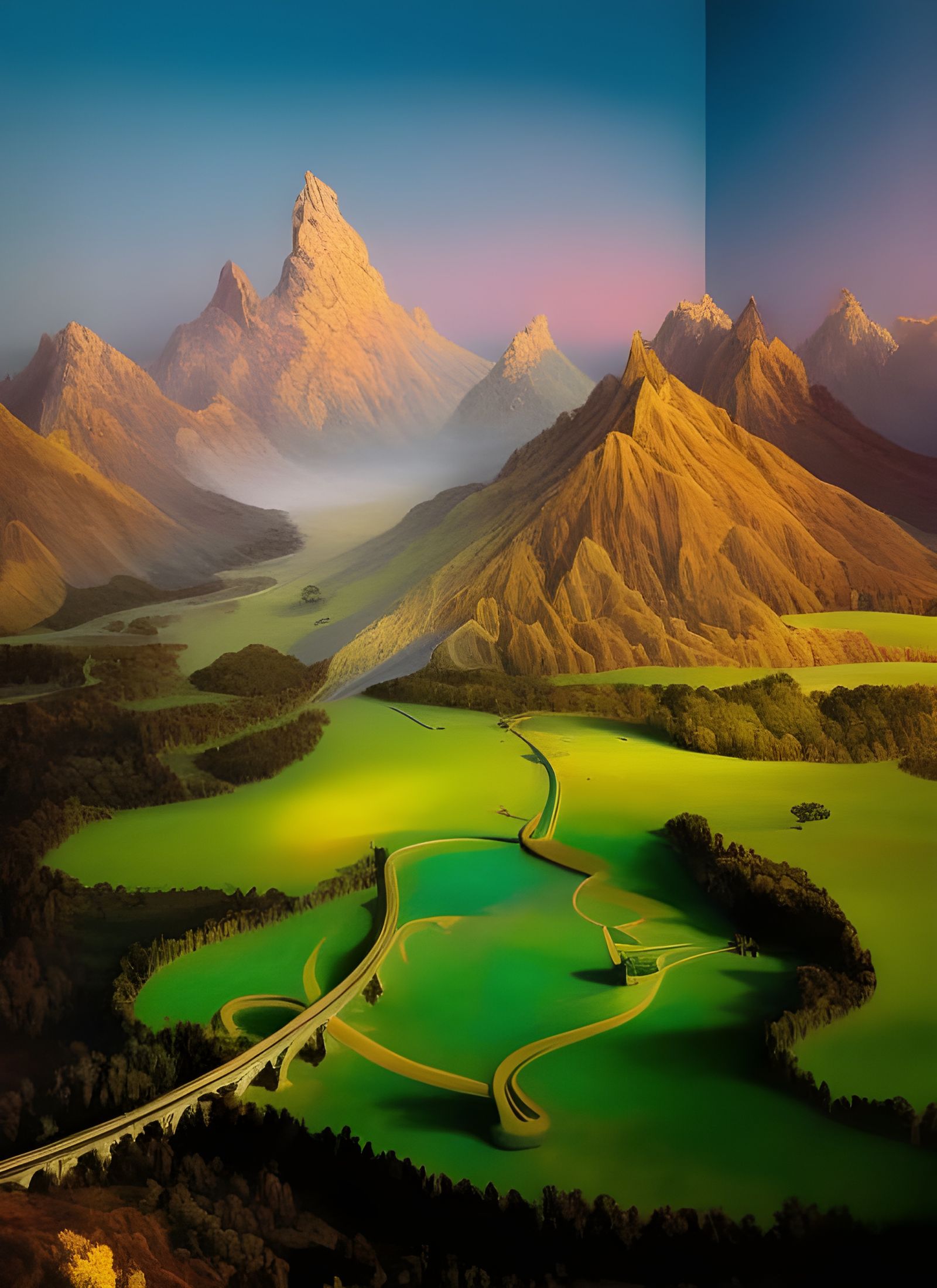 Surreal Abstract Landscape with Ethereal Lighting