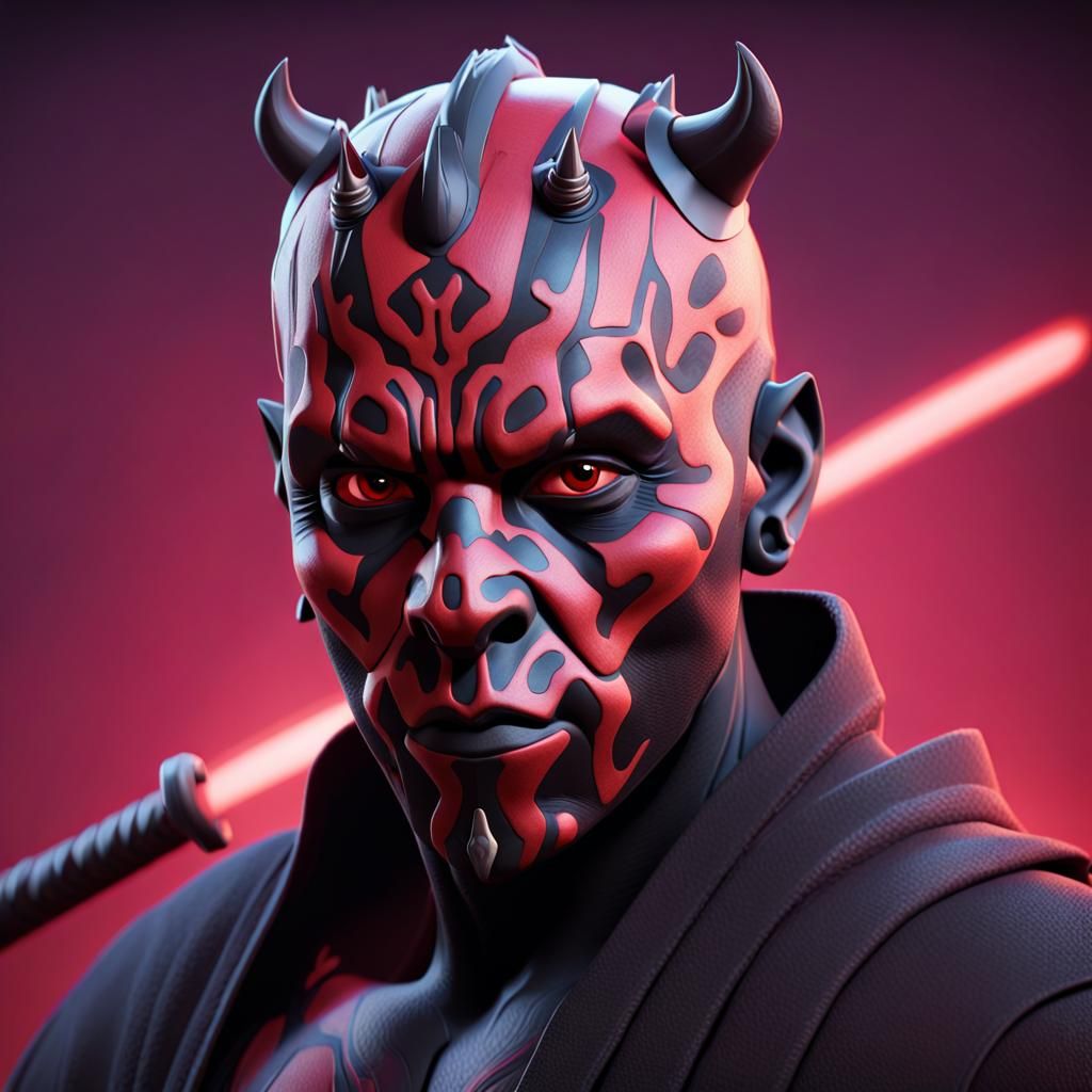 Darth Maul Reimagined as Pixar 3D Art