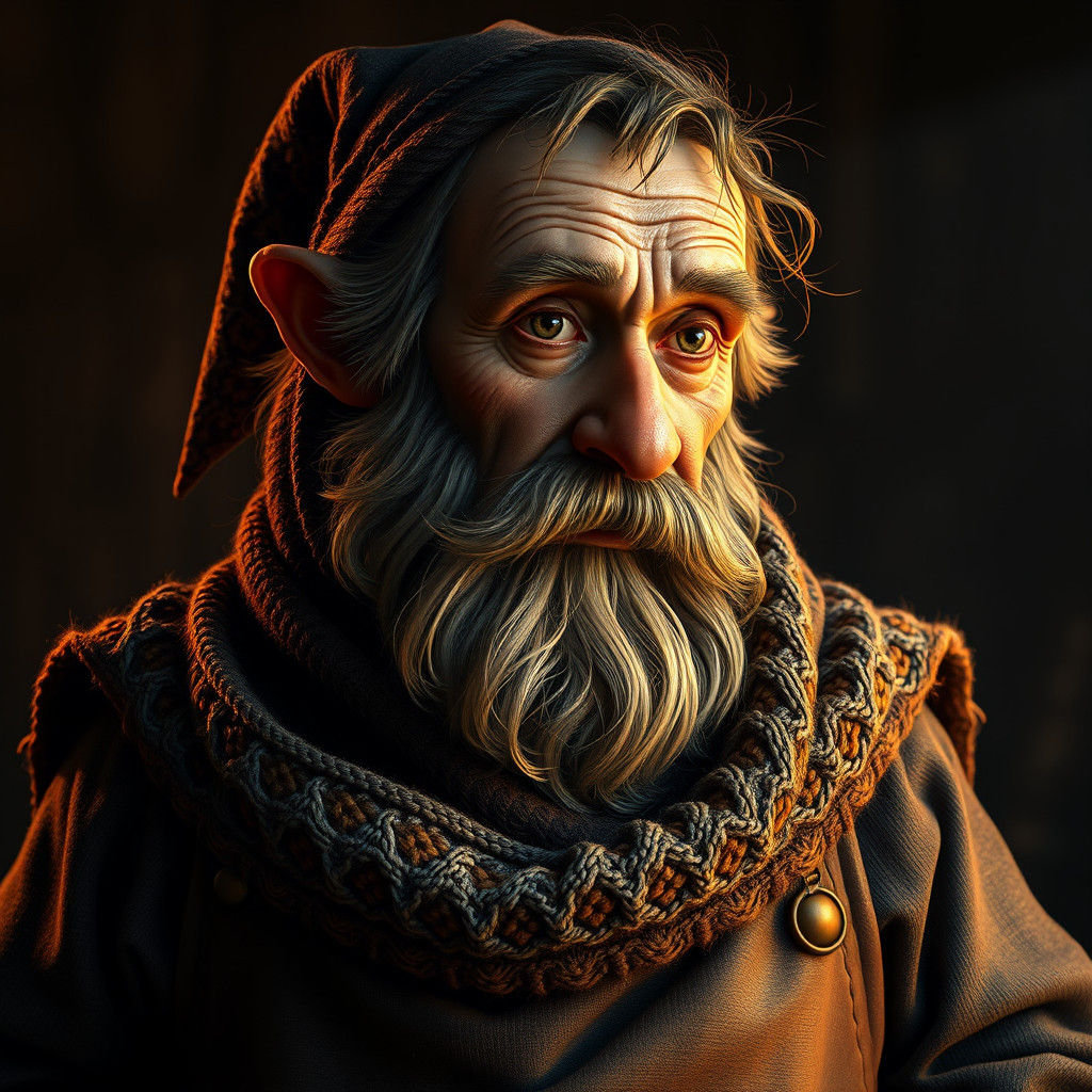 Dwarf Alchemist Portrait in Hyperrealistic Style