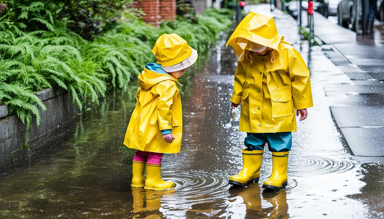 Toddler's Rainy Day Confusion as Watercolor Painting