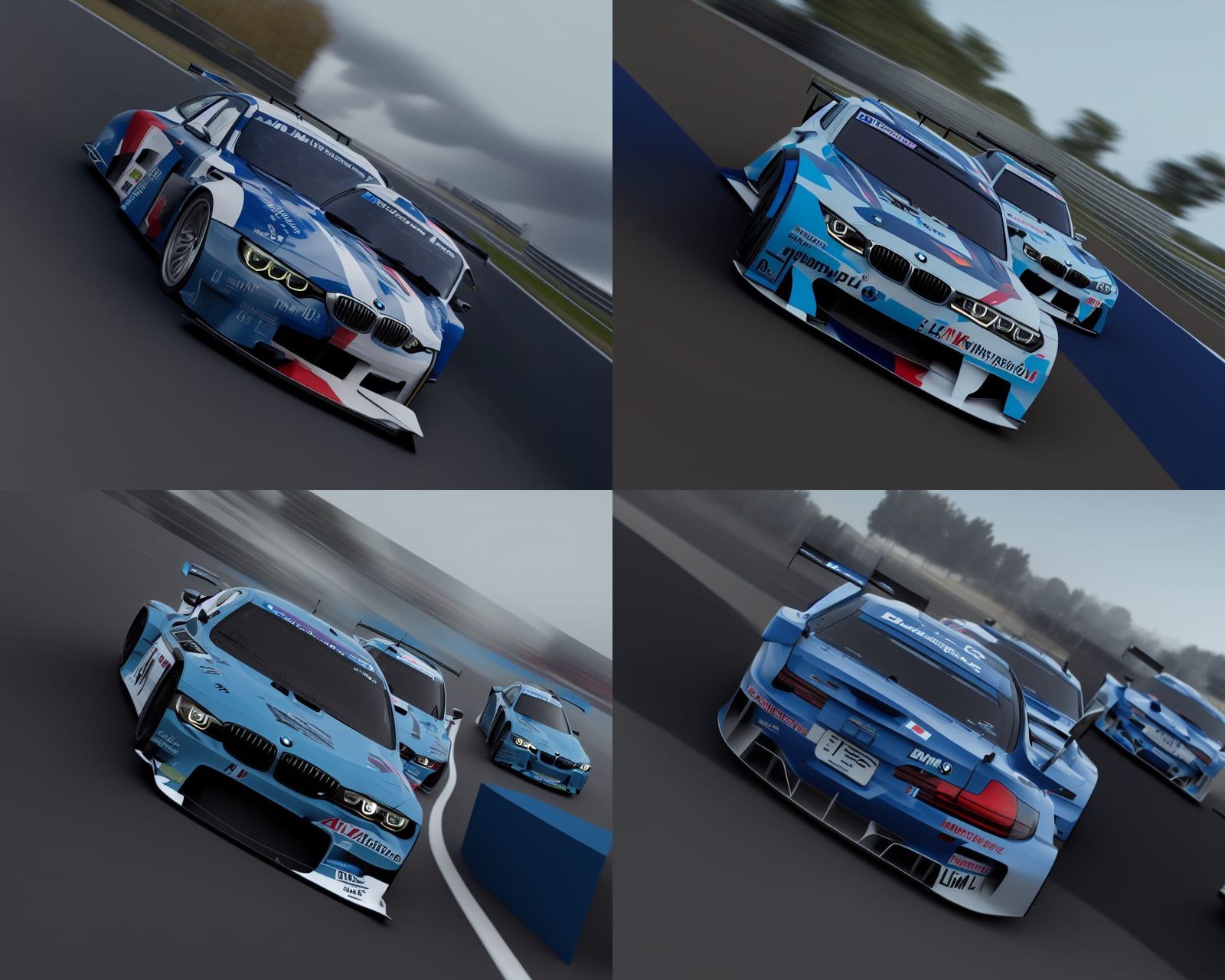 BMW LM Race Cars in High-Speed 3D Render