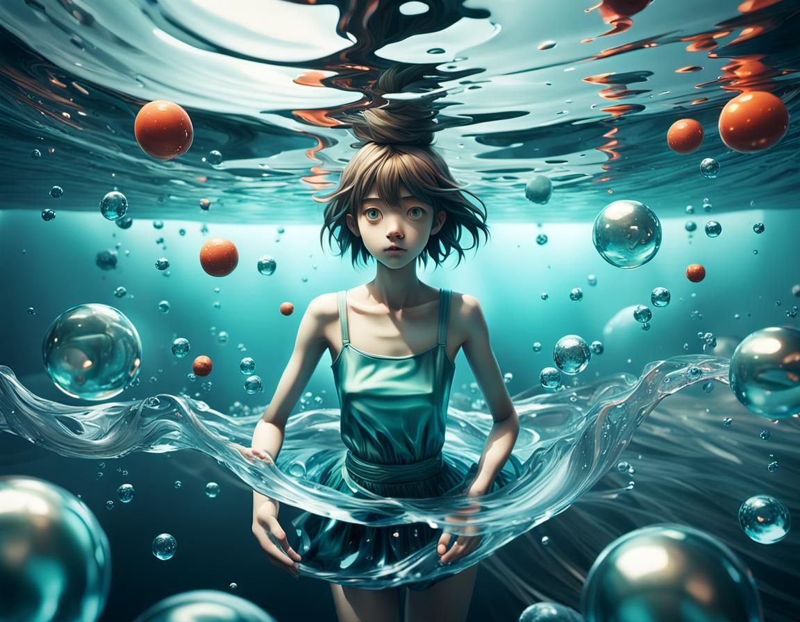 Mind-Bending Surreal Optical Illusion in Anime Style