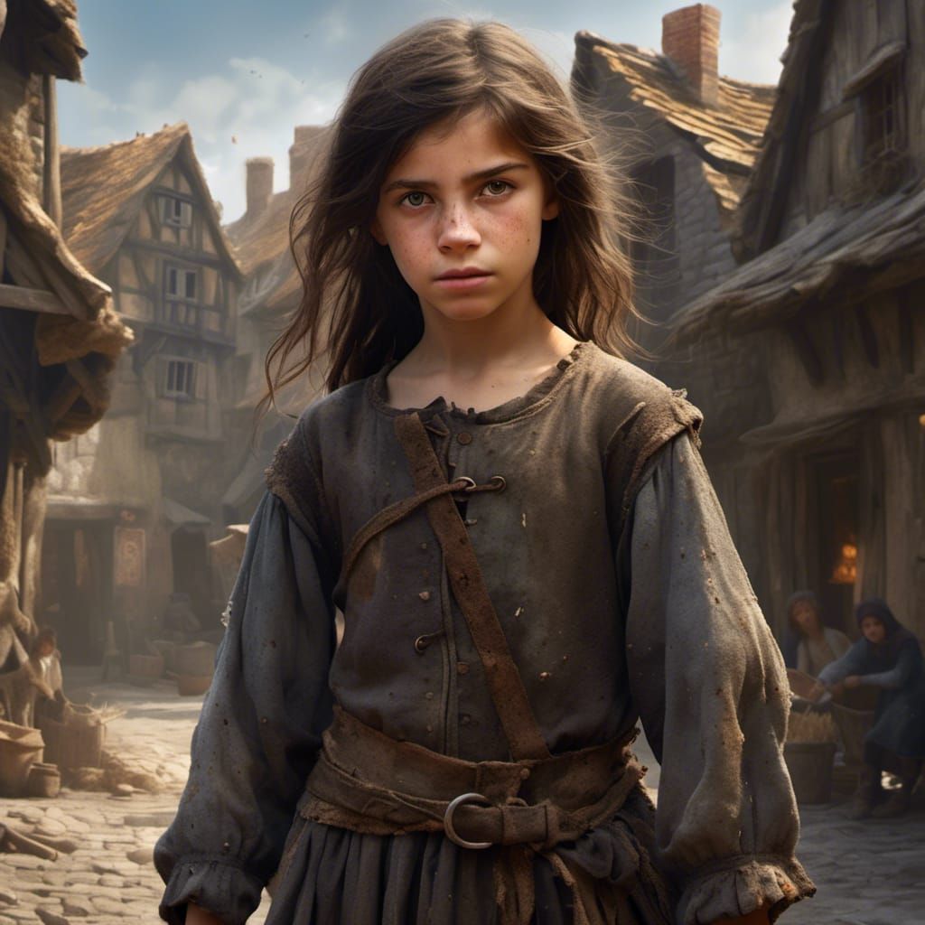 Hyperrealistic Photo of a Young Medieval Street Urchin