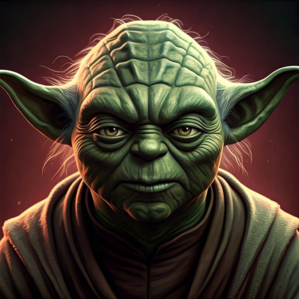 Intense Yoda Gaze in Cyberpunk Medicalcore Style