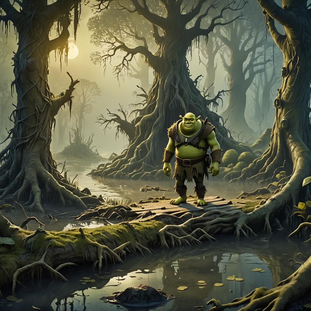 Shrek Arrives Home: Swampy Atmospheric Concept Art