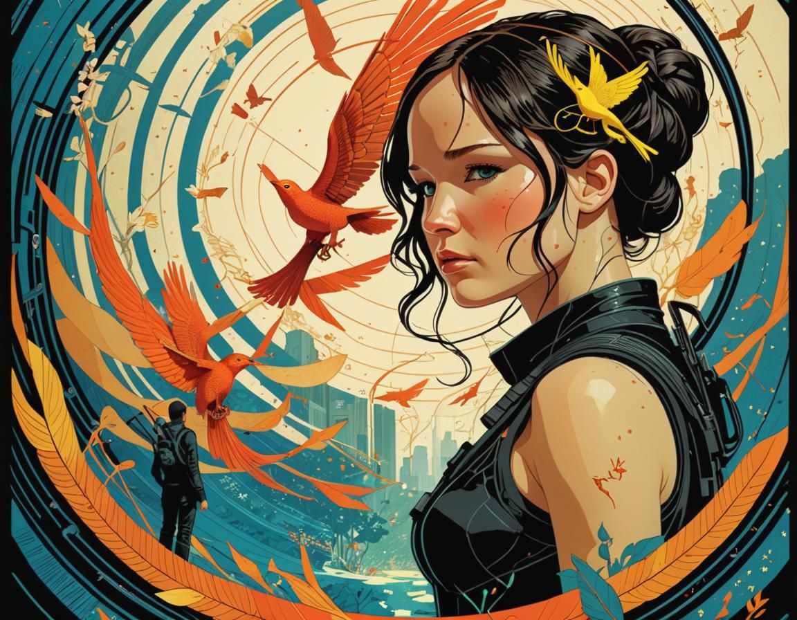 The Hunger Games: Film Poster in Illustrative Style