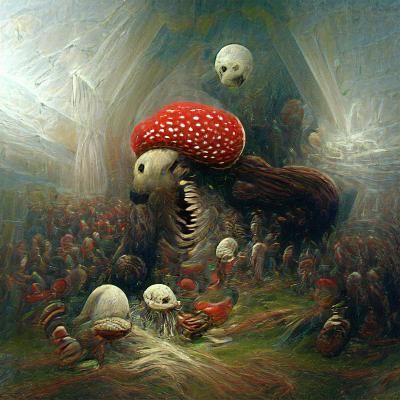 Horrific Mushroom Outgrowth, Gothic Horror Art