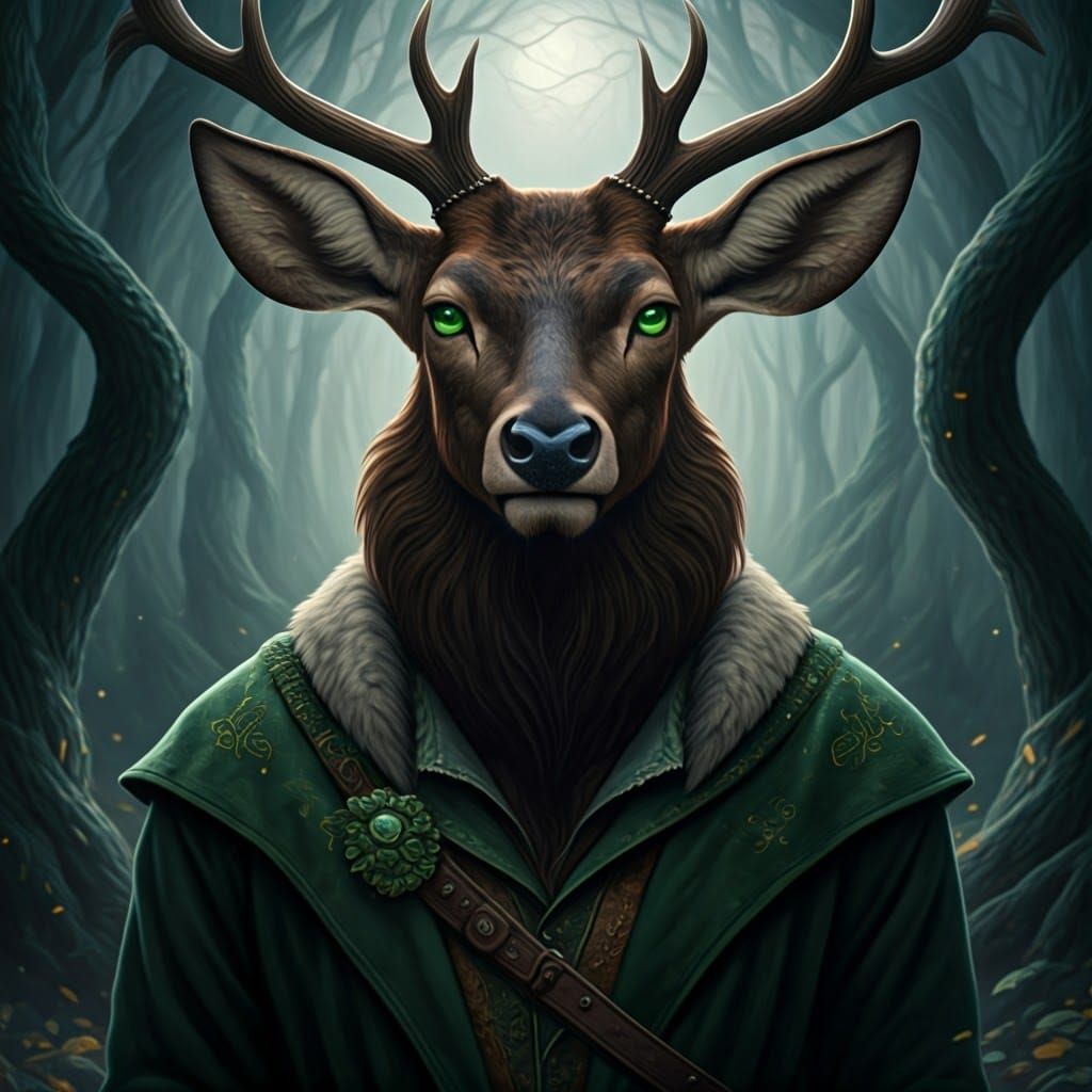 Regal Irish Elk in Ancient Celtic Forest