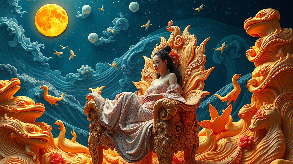 Surreal Sun and Moon Chair Fairytale Art