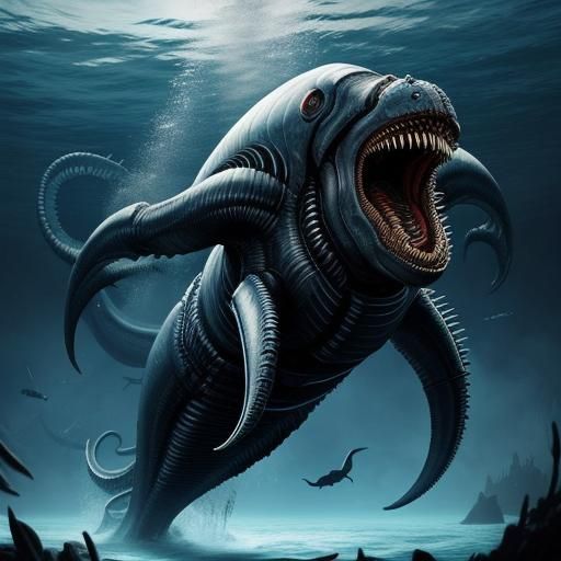 Terrifying Xenomorph Whale Sea Monster Army