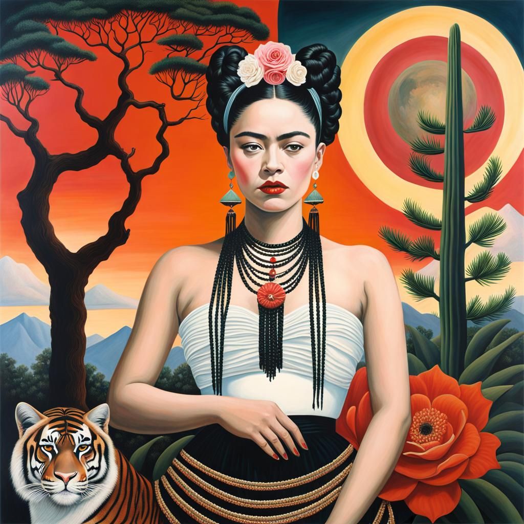 Shaman Ghost Tiger Portrait in Edwardian Style