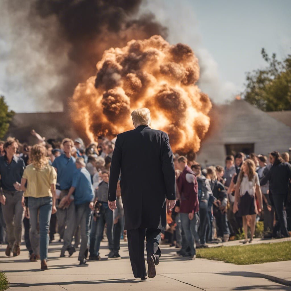 Donald Trump Walks Away From Exploding School
